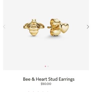Authentic Pandora Bee & Heart Studs